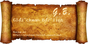 Glückman Bálint névjegykártya