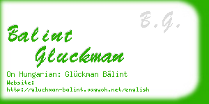 balint gluckman business card